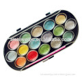 eco friendly non toxic 16pcs pearl jumbo water cakes acrylic artistic paint with plastic box